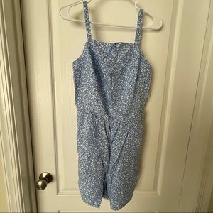 Blue and white spaghetti strap romper shorts Old Navy Tall Small